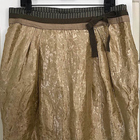 Philosophy Di Alberta Ferretti Gold Brocade Skirt - Picture 1 of 9